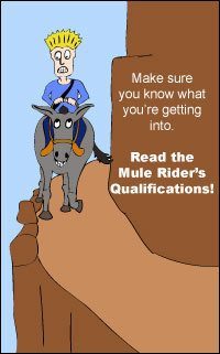 Grand Canyon Mule Rider's Qualifications