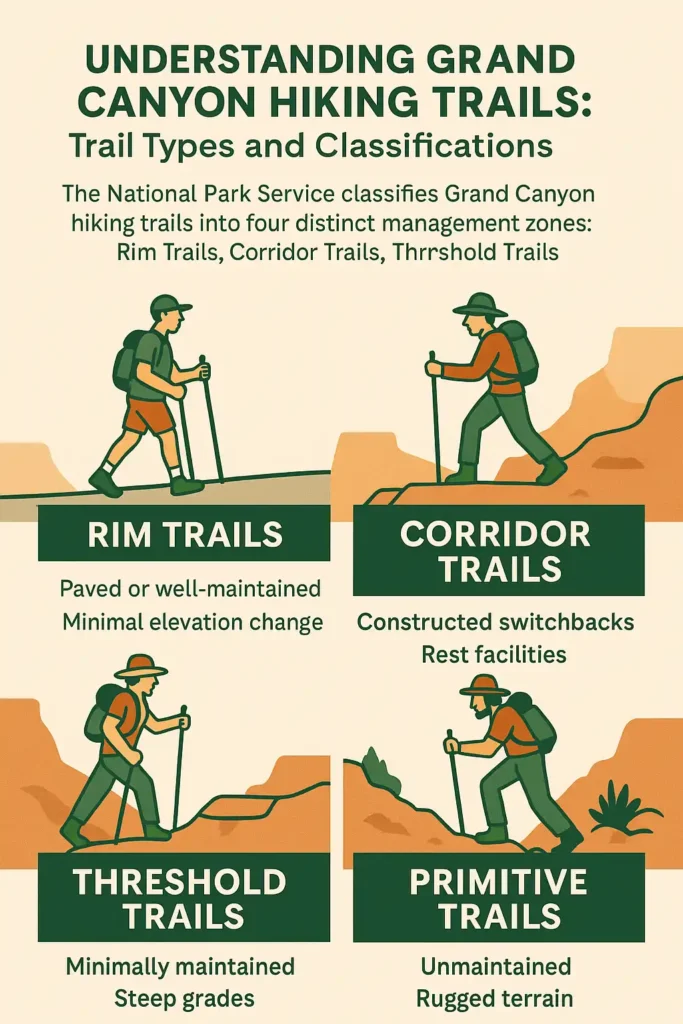 Grand Canyon hiking trail types