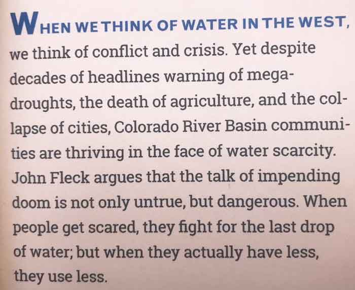 When we have less, we use less water...