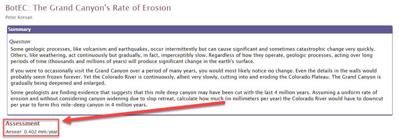 Rate of Erosion at Grand Canyon