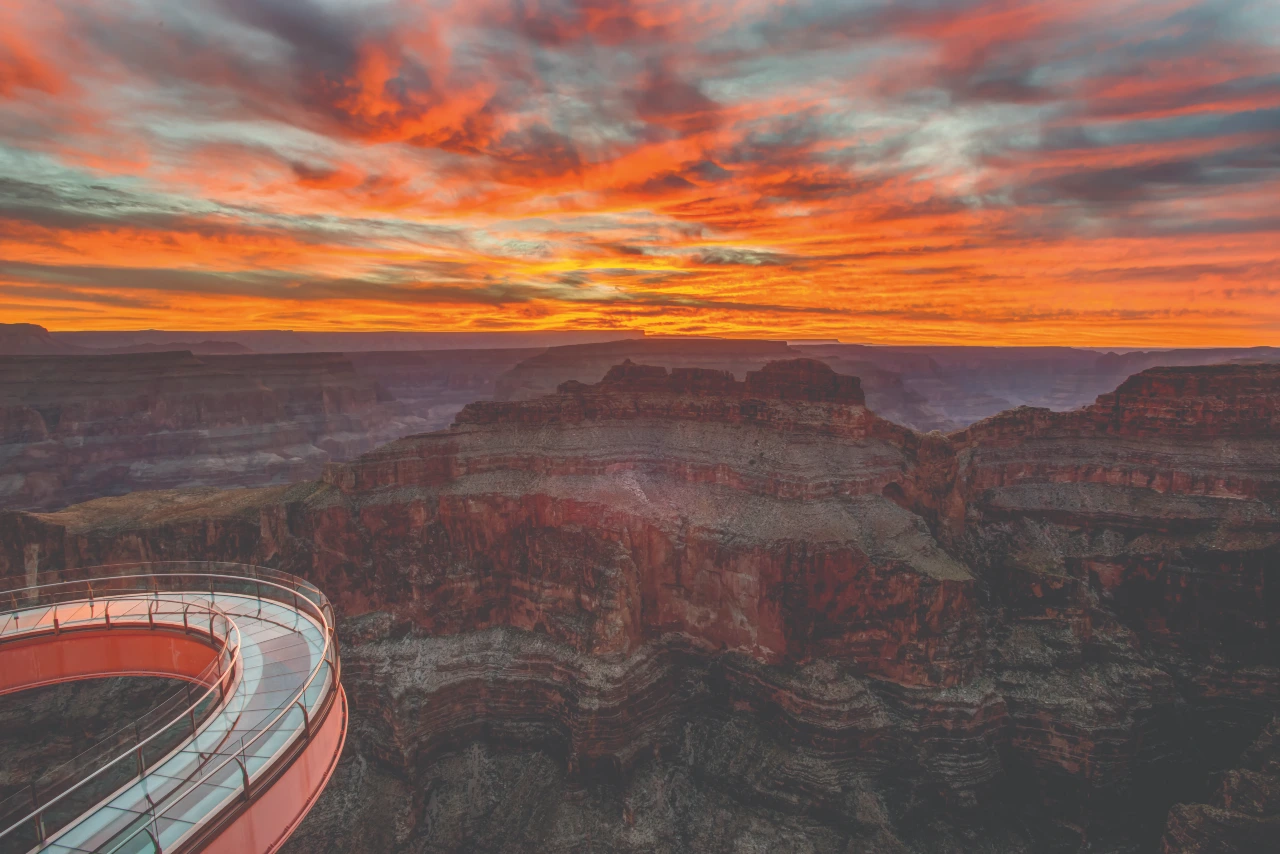 Grand Canyon West Sunset Pass: The Skywalk at Golden Hour