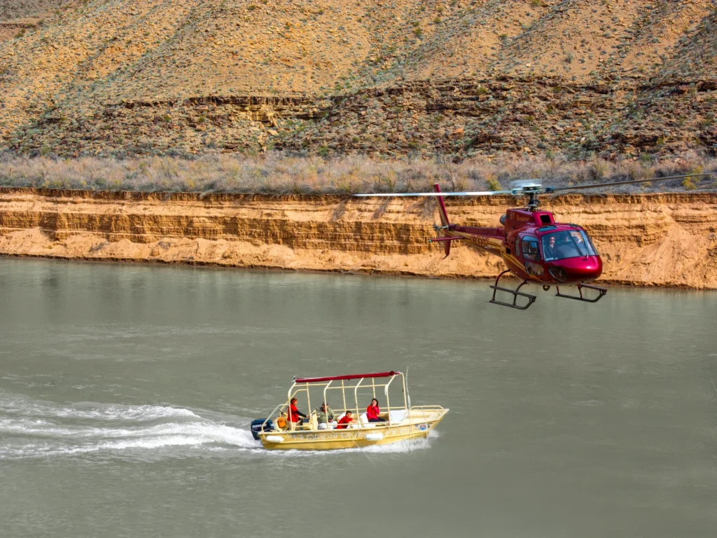 Narrated pontoon boat cruise on the Colorado River at the bottom of the Grand Canyon